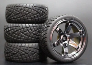1/10 Onroad RC Auto Räder Reifen Set für Tamiya tt01 tt02 tt01e Traxxas 4tec - Bild 1 von 1