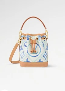 Louis Vuitton Nano Noe By The Pool borsa secchiello acquerello blu laguna limitata - Foto 1 di 11