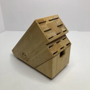 Chicago Cutlery Knife Block 14 Slot Solid Oak Wood Wooden Storage No Knives - Picture 1 of 7