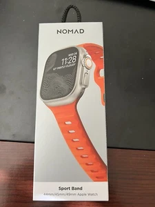 NOMAD Apple Watch Sport Strap FKM Band Ultra Orange 45/49mm M/L New Authentic - Picture 1 of 12