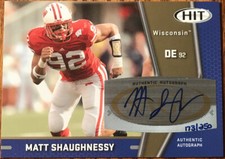 2009 SAGE HIT Autographs GOLD Matt Shaughnessy #A29 Wisconsin #’d 173/250