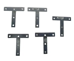 Lote de 5 placas en T National Hardware 4""x 4"" chapadas en zinc N266-445 - Imagen 1 de 3