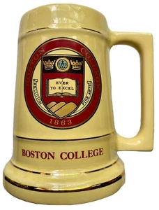 1960s 1970s BOSTON COLLEGE YELLOW BEER TANKARD COFFEE MUG, BOSTON, MA - Picture 1 of 5