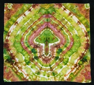 *BOGO* Green And Brown Ice Dye Mushroom Bandana - Picture 1 of 2