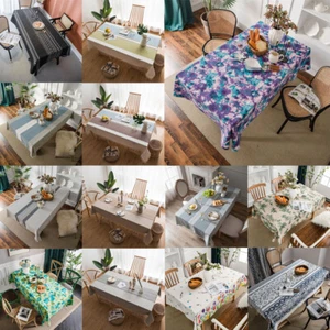 Tablecloth Cotton Linen Print Table Cloth Kitchen Dining Table Cover Home Decor - Picture 1 of 78