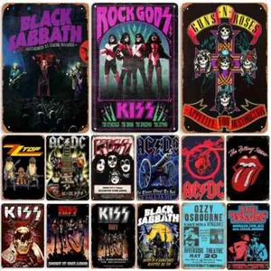 Classics Rock Band Vintage Art Metal Poster Tin Sign Retro Man Cave Music Club - Picture 1 of 55