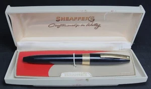 Sheaffer PFM III Snorkel White Dot Black Fountain Pen w/ Box & 14k Nib - Vintage - Picture 1 of 5