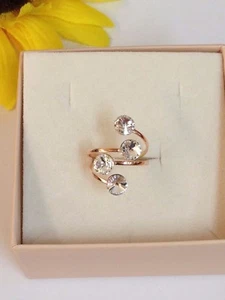 anello donna argento 925 rose' anallergico pietra swarovski misura 15 - Foto 1 di 3
