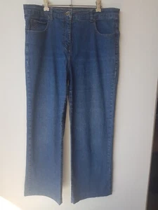 Cooper jeans company size 16 Fladed leg dark blue denim jeans pockets Embrodied - Picture 1 of 10