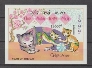 1999 Vietnam Souvenir Sheet Year of the Cat Scott # 2871 Imperf. MNH   - Picture 1 of 1