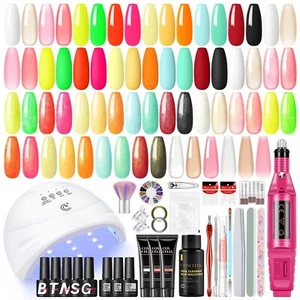 Gel Nail Polish Kit With U V Light Starter Kit Soak Off Nail Extension Gel Set - Picture 1 of 14