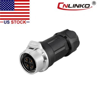 4 Pin M16 Size Power Signal Circular Connector Female Dock Plug Outdoor IP67 - Image 1 of 3
