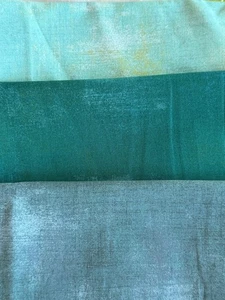 Moda Grunge Endschnitte Reste Schrott Stash Builder 36 plus cm grün blau - Bild 1 von 3