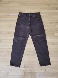 Vtg Levis 550 Relaxed Fit Jeans 36x30 Maroon 100% Cotton Made In USA - Picture 1 of 14