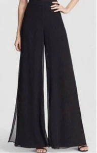 Cache Women’s 100 % Rayon Black Flowy Layered Sheer Pant Size 6 - Picture 1 of 8