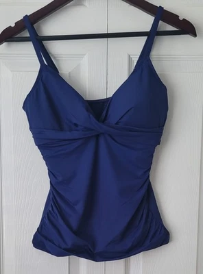 NWT LAUREN Ralph Lauren Tankini Twist Size 10 Navy Womens Swim Beach Pool Cruise - Image 1 of 4