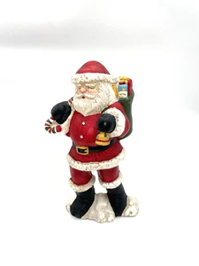 Vintage schwerer Gusseisen Weihnachtsmann trägt eine Tasche Spielzeug Türstopper Weihnachtsdeko - Bild 1 von 7
