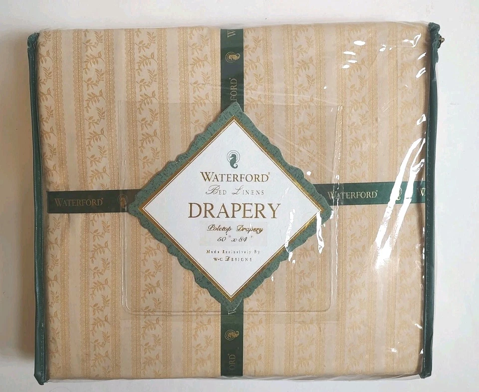 Waterford Grafton 1 Drape Panel Pole Top Drapery Ivory Floral Curtain 50 x 84 " - Image 1 of 4