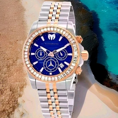 TechnoMarine TM-222028 ROSE GOLD and STAINLESS 200M-WR SEIKO TMI VD53 QUARTZ  - Image 1 of 4