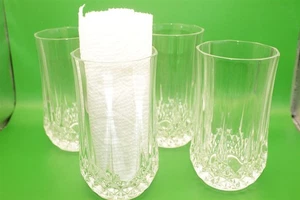 4 CRISTAL D'ARQUES LONGCHAMP 11 1/4oz GLASS TUMBLERS (READ) - Picture 1 of 3