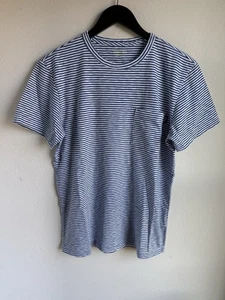 Vineyard Vines Island Tee Shirt Men's Small Blue Striped Crew Neck Pocket EUC - Picture 1 of 10