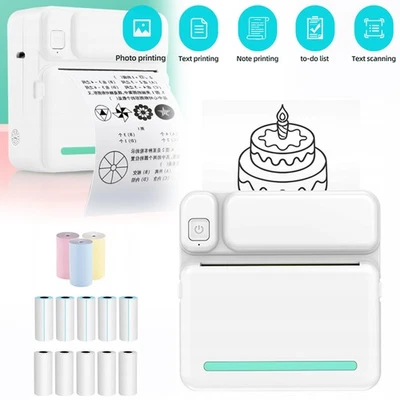 Mini Thermodrucker Taschenformat Fotodrucker Etikettendrucker Taschendrucker DE - Bild 1 von 4