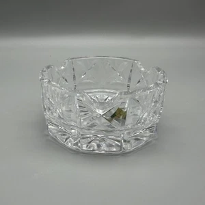 Waterford Crystal Cut Ashtray Bowl 3" Trinket Nut Dish Starburst Clear Etched - Picture 1 of 19