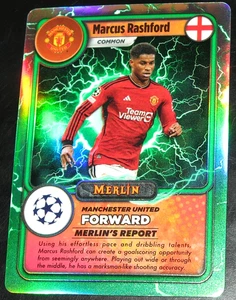 2023-24 Topps Merlin UEFA Club Marcus Rashford Merlin's Gamers Refractor 2024 - Picture 1 of 2
