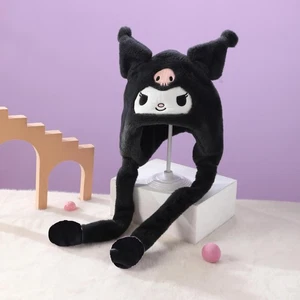 Gorra de ventilador con bomba de aire Kuromi con orejas móviles sombrero lindo personaje de Sanrio felpa - Imagen 1 de 24