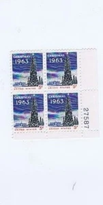 Christmas 1963 block of 5 cent stamps, 27587 - Picture 1 of 1