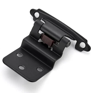50 - 25 Pairs 3/8" Inset Matte Black Cabinet Hinge Self Closing Hinges - Picture 1 of 9