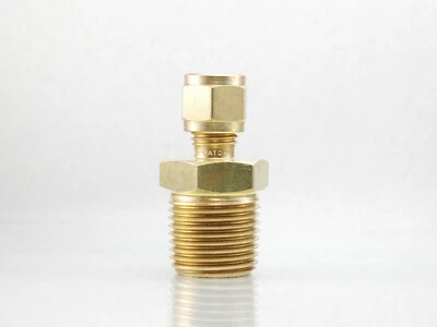 GYROLOK HOKE TUBE CONN 1/4 IN OD TUBE COMPRESSION FITTING X 1/2 MALE NPT 4CM8BR - Image 1 of 4
