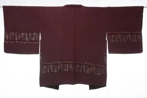 Vintage Japanese Kimono Silk Antique HAORI Jacket Robe Dress Woven/KD015/455 - Picture 1 of 6