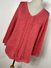 Christopher And Banks XL Sweater V neck Lightweight Pink Loose Knit Stretch Y3