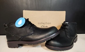 NUEVO Clarks Hombres Morris Peak Talla 11 Cuero Caído Informal Negro Zapatos - Imagen 1 de 5