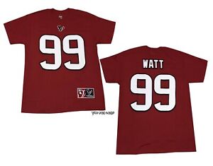 New NFL Houston Texans JJ Watt Red Jersey Mens T-Shirt