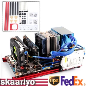 Test Bench ITX MATX ATX Motherboard Open Air Frame Computer Case Alu Bracket DIY - Afbeelding 1 van 33