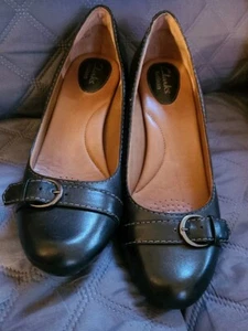 CLARKS ARTISAN SCHWARZE LEDER HIGH HEEL PUMPS "SOCIETY" GRÖSSE 8m STIL 62317 - Bild 1 von 7