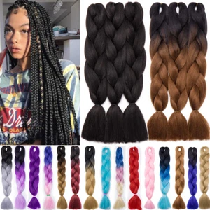 Box Braid Ultra Hair For Jumbo Braiding Extensions Crochet Ombre Natural LC5 - Picture 1 of 56