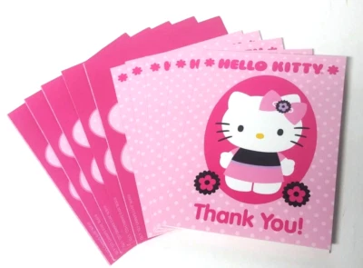 Tarjetas de agradecimiento de Hello Kitty notas + sobres lote de 5 NUEVO rosa Sanrio 1976,2013 Foto 1 de 4