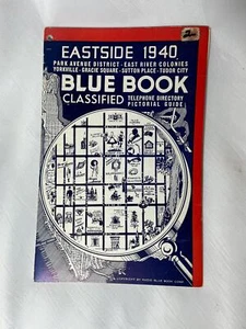 Vintage East Side of Manhattan 1940 Blue Book Telephone Directory, Pictorial Gu - Imagen 1 de 10
