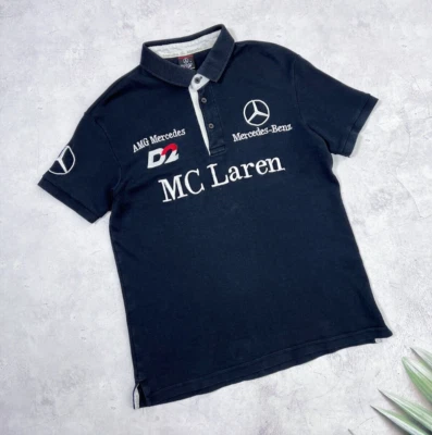 Camiseta vintage años 90 Mercedes Benz AMG bordada MCLaren D2 negra talla pequeña Foto 1 de 4