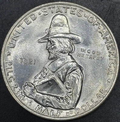 1921 50C Pilgrim Tercentenary Commemorative - Raw UNC - See Pictures - Image 1 of 3