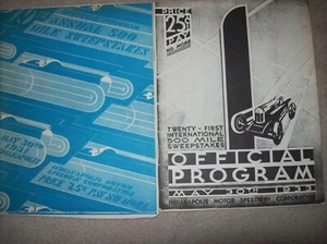 2 Vintage Indianapolis 500 Programs 1931 & 1933 Reprint - Picture 1 of 3