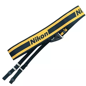 Nikon yellow black Camera Shoulder Neck strap rivet metal buckles Japan Washed - Picture 1 of 15