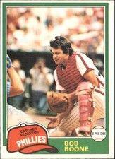 1981 O-Pee-Chee Philadelphia Phillies Baseball Card #290 Bob Boone DP