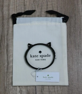 Brand New Kate Spade Jazz Things Up Pave Cat Ear Black Bangle Bracelet - Image 1 of 4