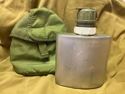 Vintage 36 oz. Cold Weather Arctic Canteen with OD Cover - GI Issue - Image 1 of 4