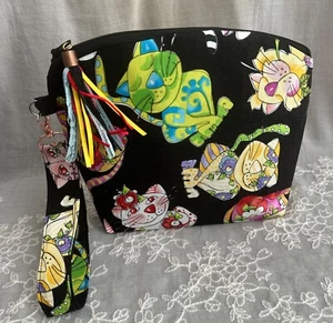 Accesorio BOLSO BOLSA GATOS *HECHO A MANO* REGALO maquillaje, cosmético de viaje Loralie Harris - Imagen 1 de 2