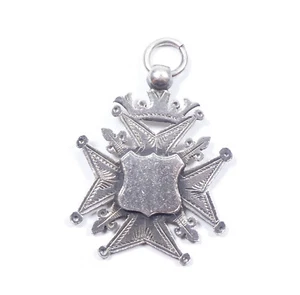 Antigua Cadena Albert Medalla Plata Esterlina Robert Pringle Eduardiana 1902 10,9 g - Imagen 1 de 5